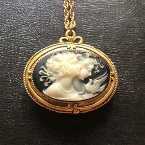 Vintage Cameo Necklace with solid perfume inside